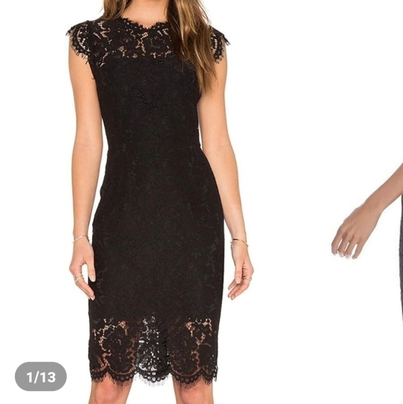 BLACK LACE SLEEVELESS COCKTAIL DRESS, SZ SMALL/MEDIUM - Picture 1 of 16